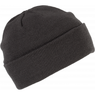 Bonnet tricoté KP031 - Dark Grey personnalisable - Vue de face