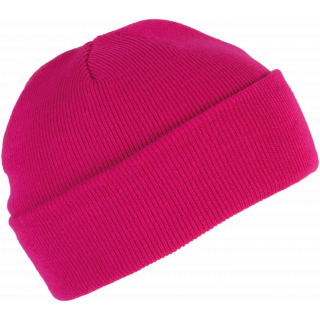 Bonnet tricoté KP031 - Fuchsia personnalisable - Vue de face