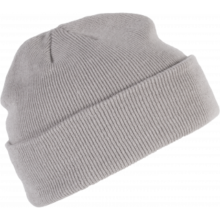 Bonnet tricoté KP031 - Light Grey personnalisable - Vue de face