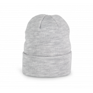 Bonnet tricoté KP031 - Ash heather personnalisable - Vue de face