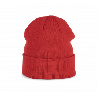 Bonnet tricoté KP031 - Crimson Red personnalisable - Vue de face