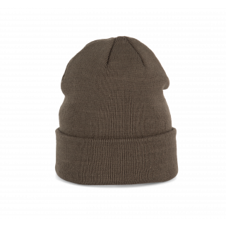 Bonnet tricoté KP031 - Dark Khaki personnalisable - Vue de face