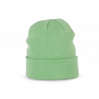 Bonnet tricoté KP031 - Pistachio Green personnalisable - Vue de face