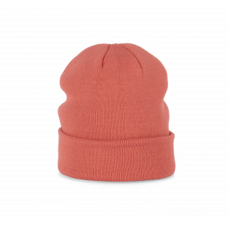 Bonnet tricoté KP031 - True Coral personnalisable - Vue de face