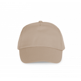 First - Casquette 5 panneaux KP034 - Beige personnalisable - Vue de face