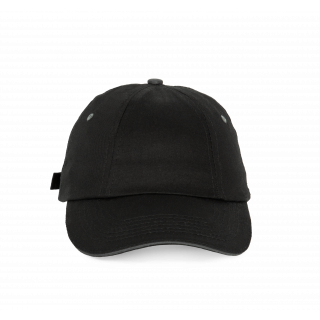 Top - Casquette 6 panneaux KP036 - Black / Dark Grey personnalisable - Vue de face