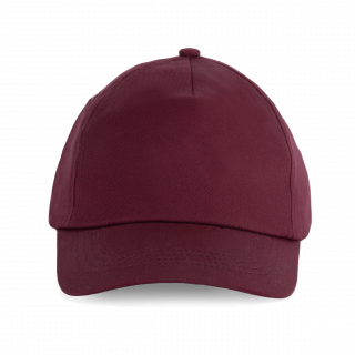 First kids - Casquette enfant 5 panneaux KP041 - Burgundy personnalisable - Vue de face