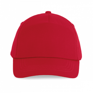 First kids - Casquette enfant 5 panneaux KP041 - Cherry Red personnalisable - Vue de face