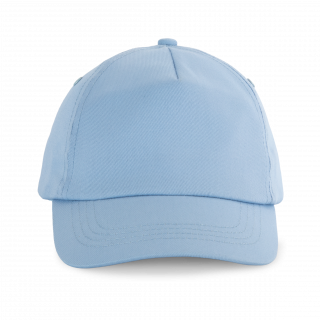 First kids - Casquette enfant 5 panneaux KP041 - Sky Blue personnalisable - Vue de face