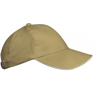 Orlando kids - Casquette 6 panneaux KP042 - Beige / White personnalisable - Vue de face