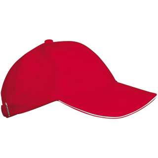 Orlando kids - Casquette 6 panneaux KP042 - Red / White personnalisable - Vue de face