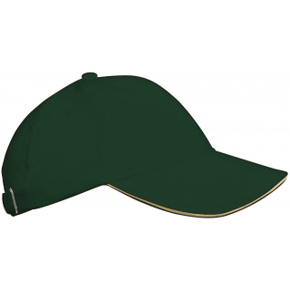 Orlando kids - Casquette 6 panneaux KP042 - Forest Green / Beige personnalisable - Vue de face