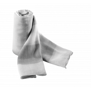 Chèche KP067 - Light Grey / White personnalisable - Vue de face