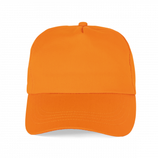Casquette 5 panneaux KP088 - Orange personnalisable - Vue de face