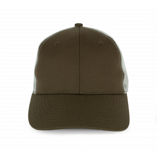 Casquette Trucker KP110 - Khaki / Light Grey personnalisable - Vue de face