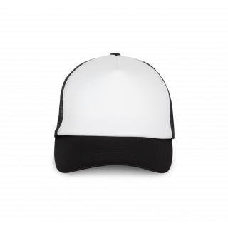Casquette trucker - 5 panneaux KP111 - White / Black personnalisable - Vue de face