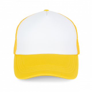 Casquette trucker - 5 panneaux KP111 - White / Solar Yellow personnalisable - Vue de face