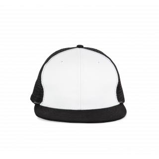 Casquette Trucker - 6 panneaux KP113 - White / Black personnalisable - Vue de face