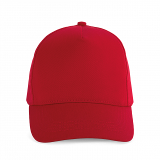Casquette coton - 5 panneaux KP116 - Cherry Red personnalisable - Vue de face