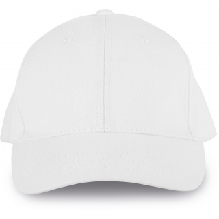 Casquette 6 panneaux en coton bio KP134 - White personnalisable - Vue de face