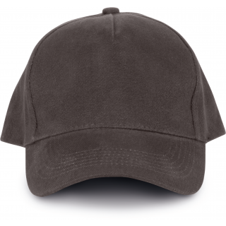 Casquette 5 panneaux en coton bio KP135 - Shale Grey personnalisable - Vue de face