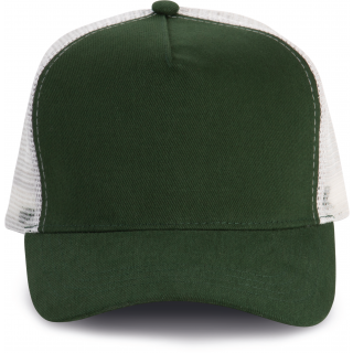 Casquette trucker - 5 panneaux KP137 - Forest Green / Light Grey personnalisable - Vue de face
