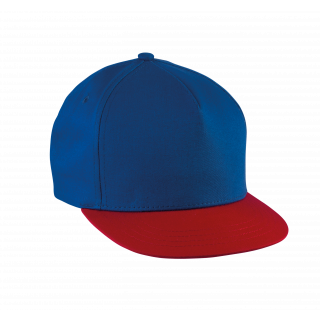 Casquette enfant snapback - 5 panneaux KP147 - Royal Blue / Red personnalisable - Vue de face