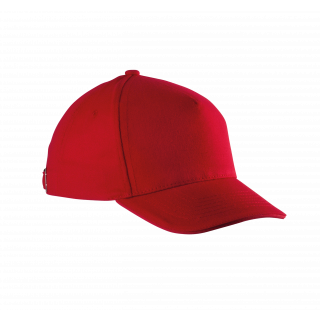 Casquette enfant avec sandwich contrasté - 5 panneaux KP148 - Red personnalisable - Vue de face