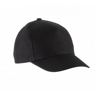 Casquette enfant en coton - 5 panneaux KP149 - Black personnalisable - Vue de face