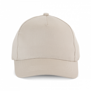 Casquette enfant en coton - 5 panneaux KP149 - Beige personnalisable - Vue de face