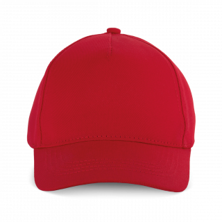 Casquette enfant en coton - 5 panneaux KP149 - Cherry Red personnalisable - Vue de face