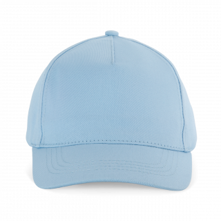 Casquette enfant en coton - 5 panneaux KP149 - Sky Blue personnalisable - Vue de face