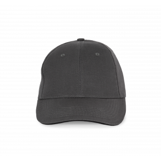 Casquette avec sandwich contrasté - 6 panneaux KP153 - Dark Grey / Black personnalisable - Vue de face