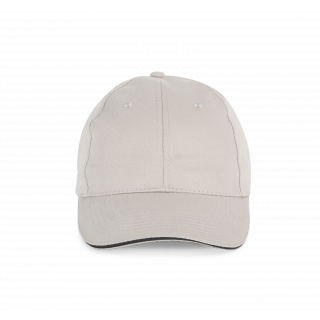 Casquette avec sandwich contrasté - 6 panneaux KP153 - Light Grey / Dark Grey personnalisable - Vue de face