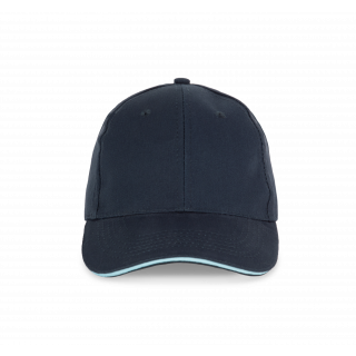 Casquette avec sandwich contrasté - 6 panneaux KP153 - Navy / Sky Blue personnalisable - Vue de face