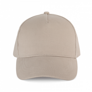 Casquette coton épais - 5 panneaux KP162 - Beige personnalisable - Vue de face