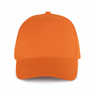 Casquette coton épais - 5 panneaux KP162 - Orange personnalisable - Vue de face