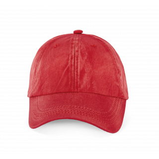 Casquette Vintage - 6 panneaux KP165 - Washed Red personnalisable - Vue de face