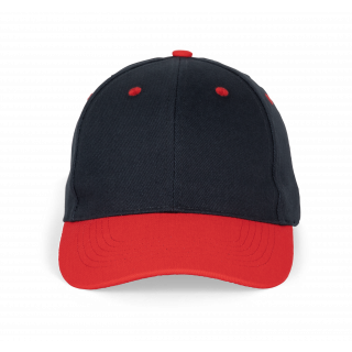 Casquette - 6 panneaux KP188 - Navy / Red personnalisable - Vue de face