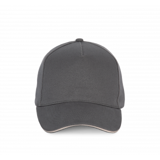 Casquette - 5 panneaux KP189 - Dark Grey / Light Grey personnalisable - Vue de face