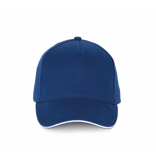 Casquette - 5 panneaux KP189 - Royal Blue / White personnalisable - Vue de face