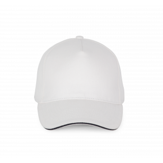 Casquette - 5 panneaux KP189 - White / Navy personnalisable - Vue de face