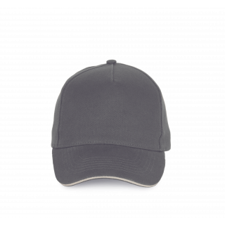 Casquette - 5 panneaux KP189 - Slate Grey / Light Grey personnalisable - Vue de face