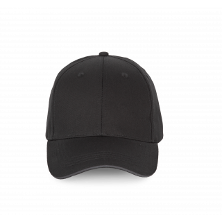 Casquette avec sandwich contrasté - 6 panneaux KP191 - Black / Dark Grey personnalisable - Vue de face