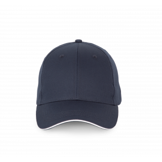Casquette avec sandwich contrasté - 6 panneaux KP191 - Navy / White personnalisable - Vue de face