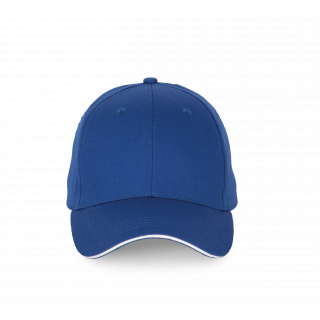 Casquette avec sandwich contrasté - 6 panneaux KP191 - Royal Blue / White personnalisable - Vue de face