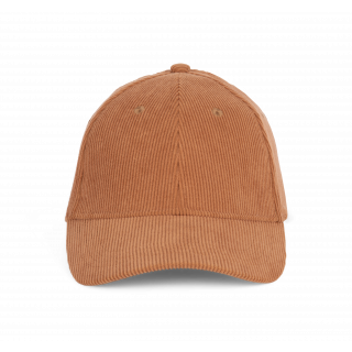Casquette en velours - 6 panneaux KP193 - Moka personnalisable - Vue de face