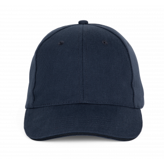Casquette Baseball avec sandwich - 6 panneaux KP196 - Navy personnalisable - Vue de face