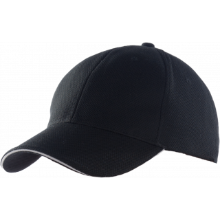 Casquette sport KP207 - Black / Grey personnalisable - Vue de face