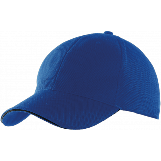 Casquette sport KP207 - Royal Blue / Black personnalisable - Vue de face